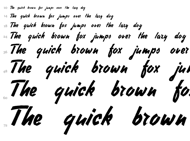 Heavy Squared Writing font waterfall